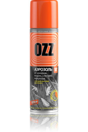 OZZ-18 აეროზოლი კოღოების, ქინქლების, მაწუხელასებრნის, მფრინავი მკბენარების საწინააღმდეგო