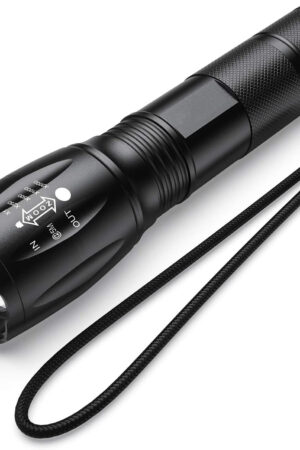 LED Aluminium zoomable flashlight with sling T6