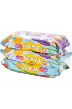 ბავშვის სველი ხელსახოცი "NATURELLE" kidz (0+), 3 х 60 ცალი, გვირილა / ალოე (1 + 1 = 3)