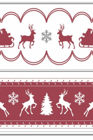 Red and White Reindeer and Sleigh