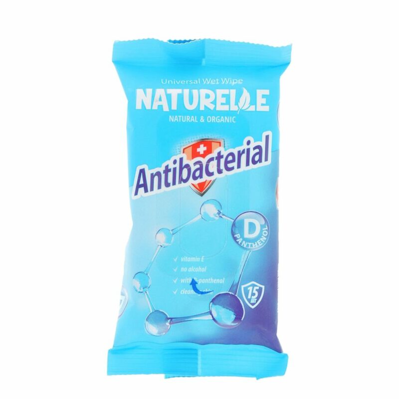 სველი ხელსახოცი «NATURELLE» ანტიბაქტერიული  D-პანტენოლით, 15 ცალი