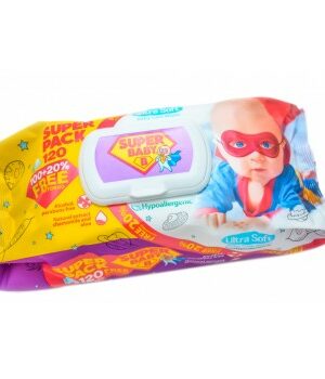 სველი ხელსახოცი «Super Baby» SuperPack, 120ცალი, გვირილა და ალოე