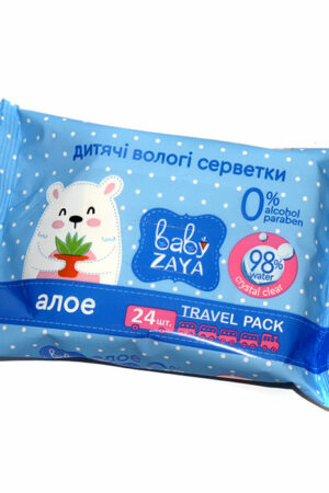 სველი ხელსახოცი "Baby Zaya " ალოეს ექსტრაქტით, 24 ცალი