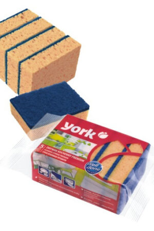 7070 - York ჭურჭლის სარეცხი ღრუბელი Premium  5ცალიანი (10.5x7.5x3 სმ