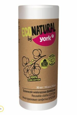 2273-York Eko Natural მრავალჯერადი მოსახევი ტილო ბამბის 30 ცალიანი (100% ბამბა)