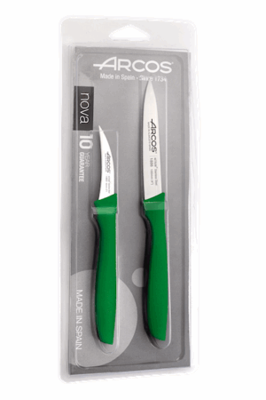 დანების ნაკრები Arcos Nova, 2 pc paring knife set. Green, blister